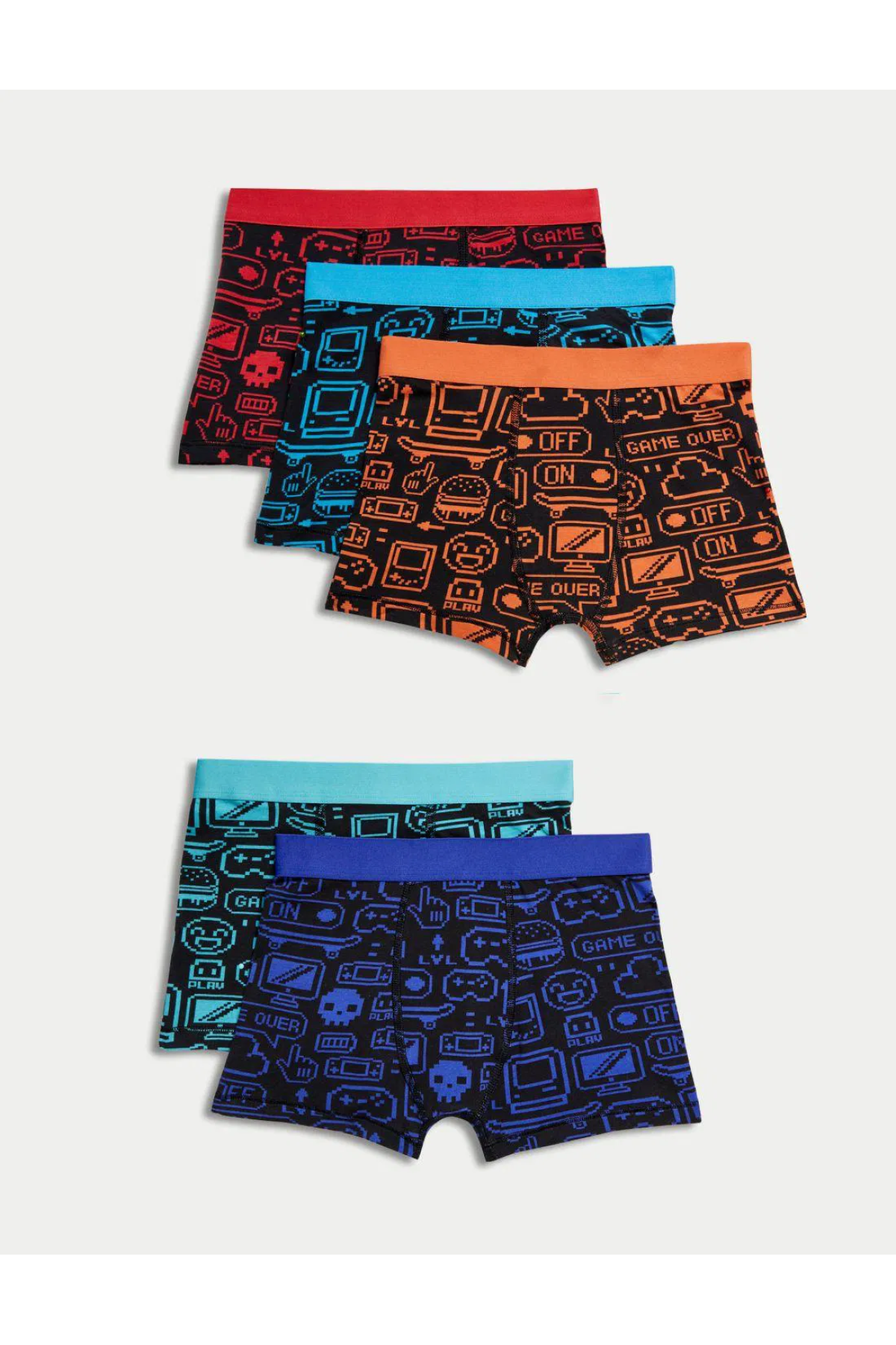 5-Pack Cotton Patterned Trunk Panties