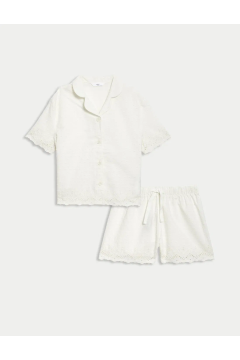 Pure Cotton Embroidered Pajama Set