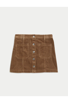 Pure Cotton Velvet Mini Skirt