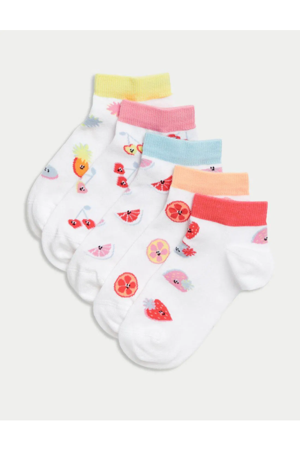 5 Piece Fruit Patterned Socks