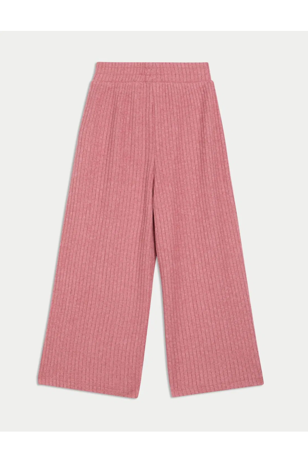 Ribbed Wide Leg Trousers