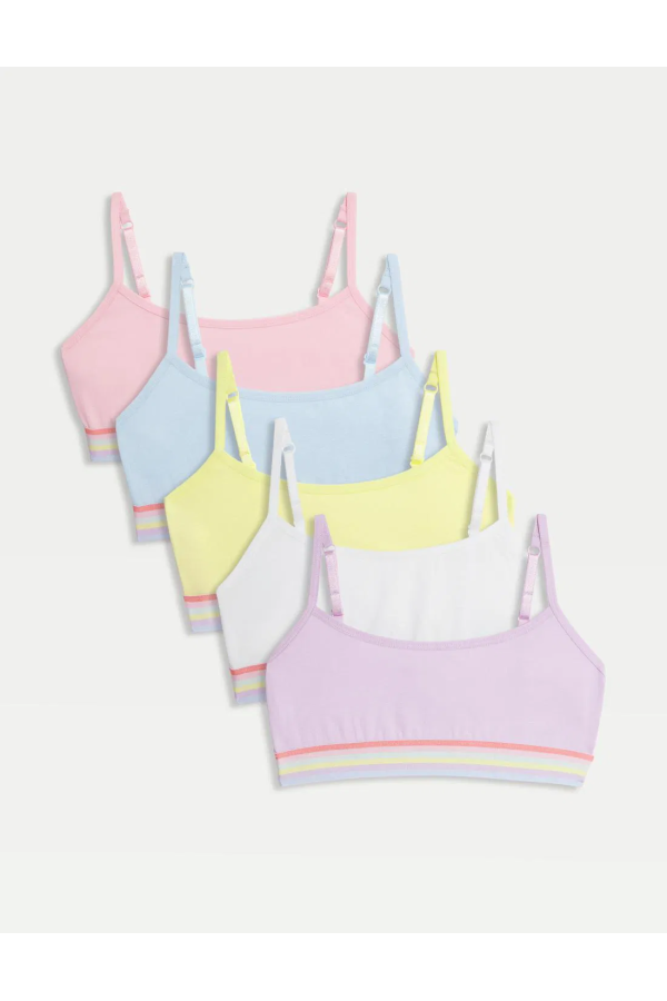 5-Pack Rainbow Patterned Crop Top