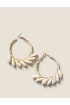 Hoop Earrings with Seashell Detail