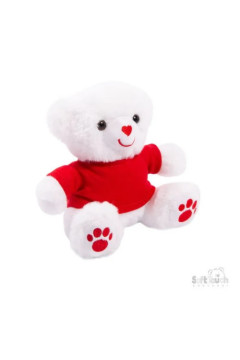 15cm White Teddy w/Navy T-Shirts