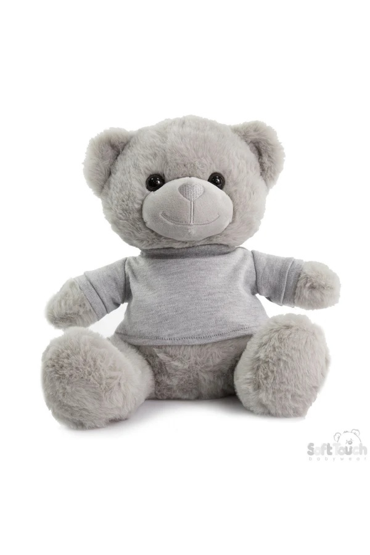 Grey Teddy Bear W/T Shirt -25 cm