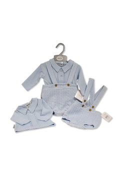 Baby Boys 2 pcs Short Dungaree Set – (NB-6 Months)