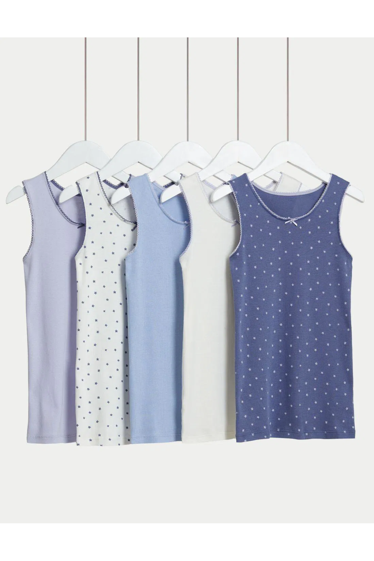 Pure Cotton Star Patterned 5-Pack Undershirt