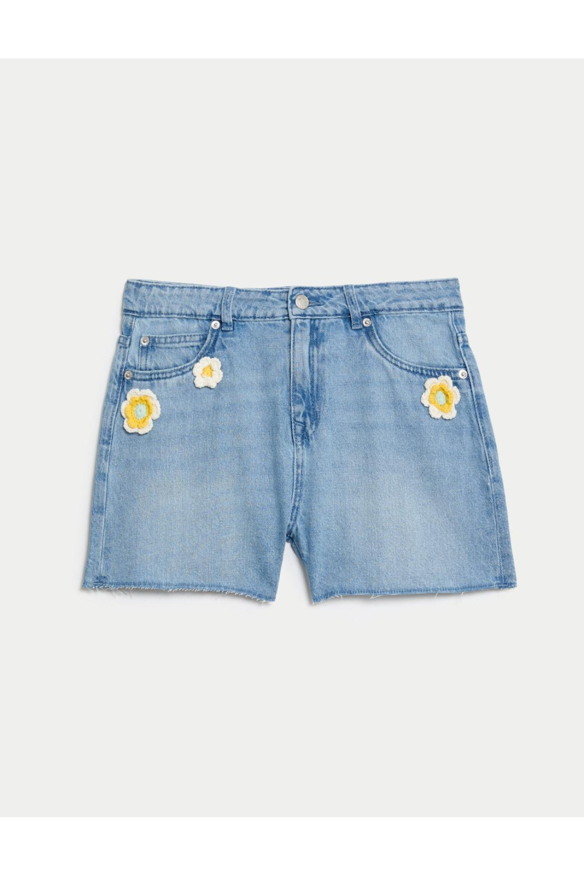 Pure Cotton Denim Shorts (BLUE)