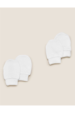 Pure Cotton 2-Pack Gloves (0-12 Months)