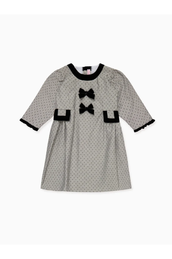 Grey Polka Dot Penelope Girl Dress