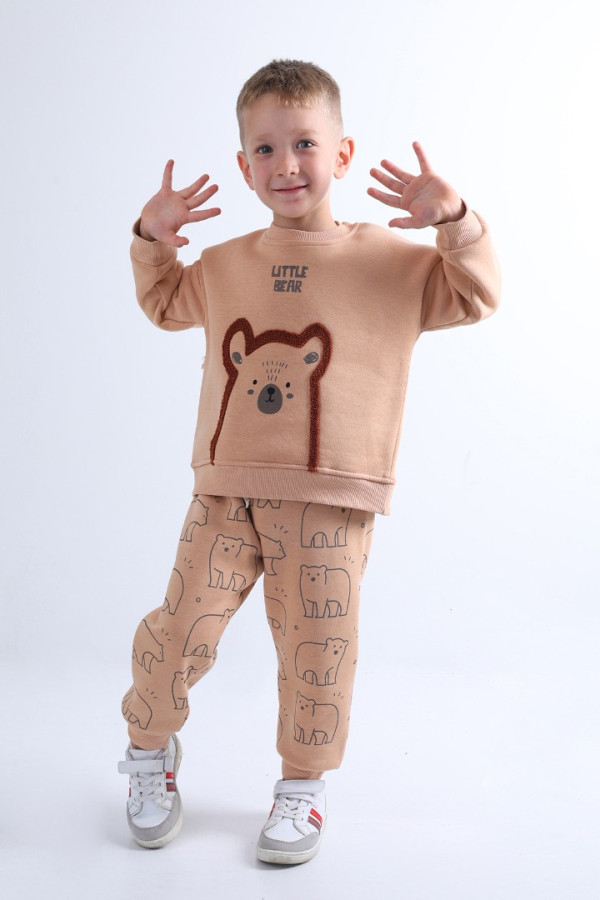 LITTLE BEAR PRINTED EMBROIDERED 2-PIECE SET